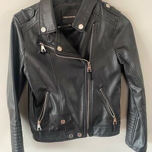 Urban Republic girls 14/16 Black moto biker faux Leather jacket